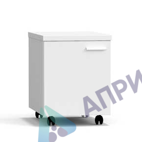 Тумба подкатная дверь левая 400х540х530 мм, низкая, белый металл - СТАЛЬ